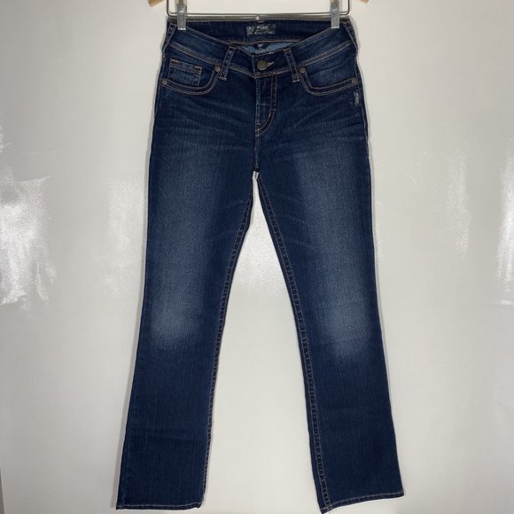 Silver Women Jeans Suki 17 Bootcut Dark Wash Blue Size 28x32 - Picture 2 of 15